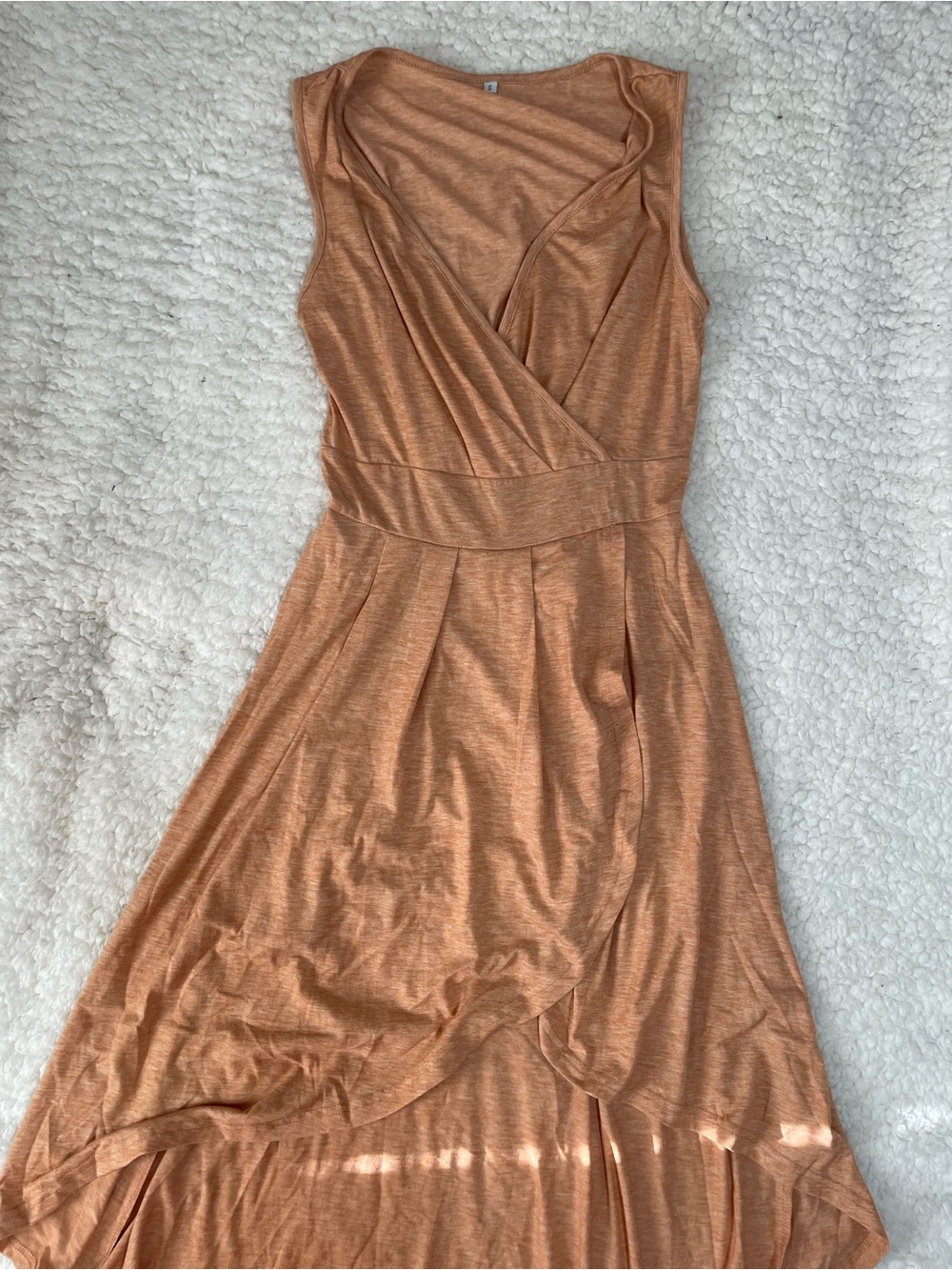 Sleeveless Wrap Look Maxi Dress in Copper Peach